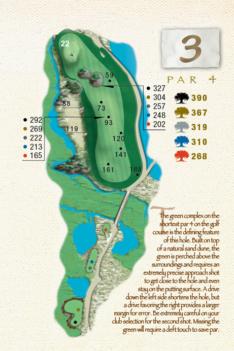 Map of Hole 3 of The Ocean Course