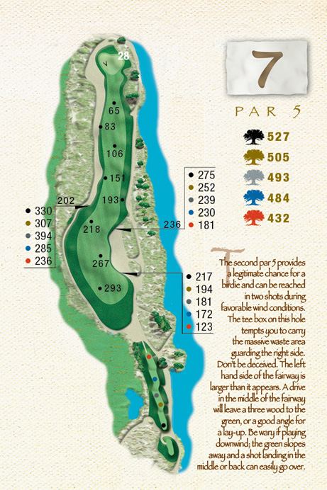 Map of Hole 7 of The Ocean Course