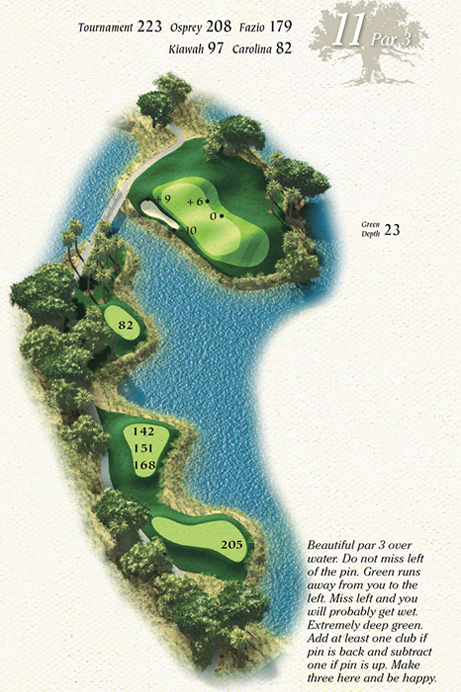 Map of Hole 11 of Osprey Point Golf Course