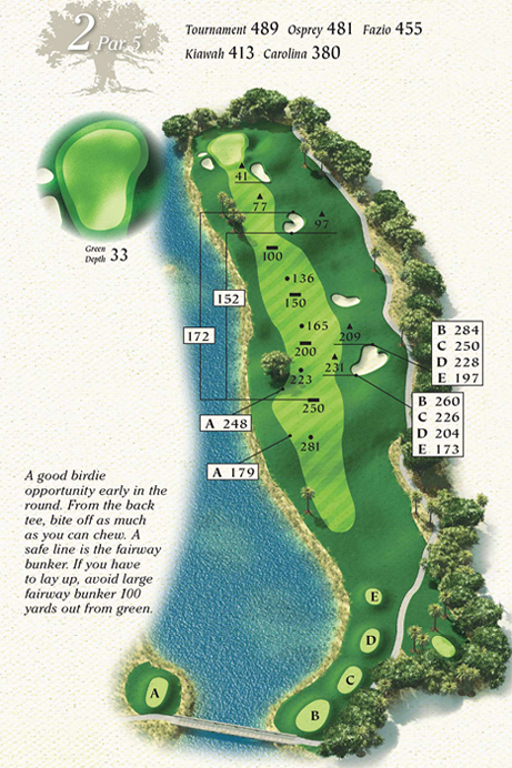 Map of Hole 2 of Osprey Point Golf Course