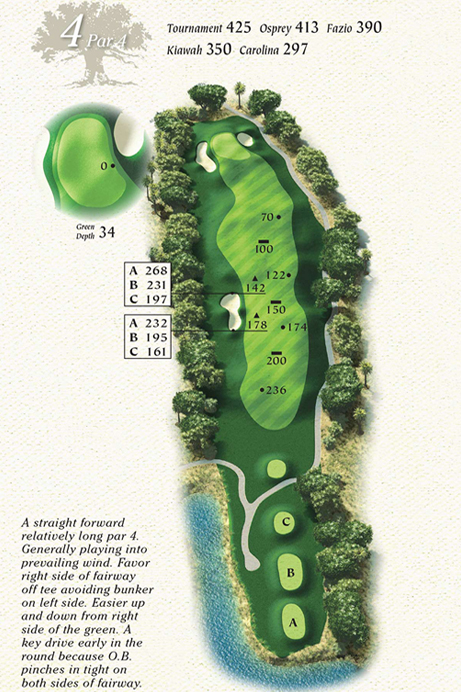 Map of Hole 4 of Osprey Point Golf Course