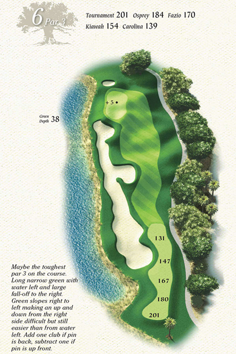 Map of Hole 6 of Osprey Point Golf Course