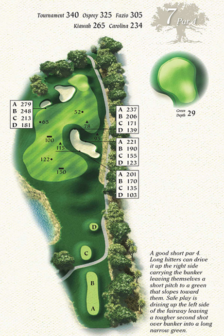 Map of Hole 7 of Osprey Point Golf Course