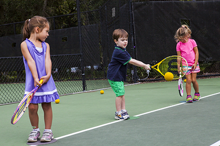 kids learning tennis at kiawah