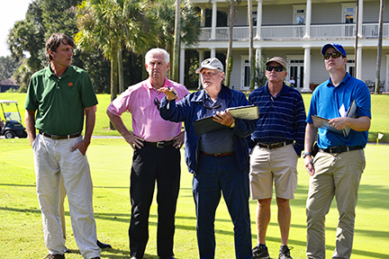 Jack Nicklaus discusses potential changes to Turtle Point to resort president, Roger Warren and reps. of Nicklaus Design and superintendent Steve Agazzi