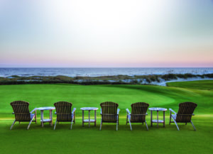 chairs setup on Kiawah Island golf course