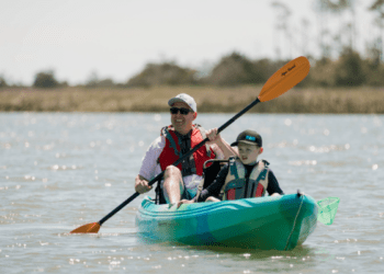 Father and Son Family Kayaking