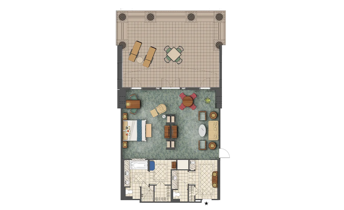 The Sanctuary Garden View Suite Floor Plan