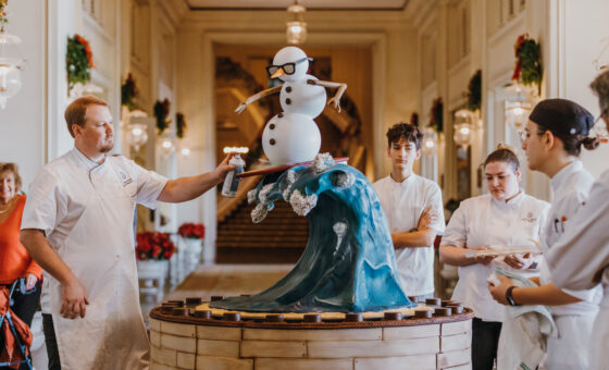 snowman chocolate sculpture