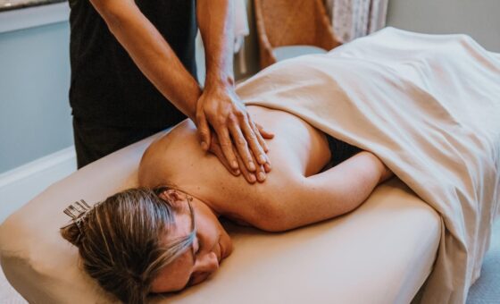 Female receiving massage