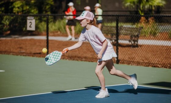 Young girl playing pickleball at Roy Barth Tennis Center
