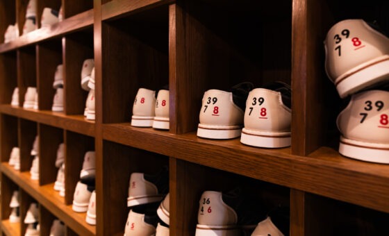 Complimentary bowling shoes at the bowling lanes in Kiawah