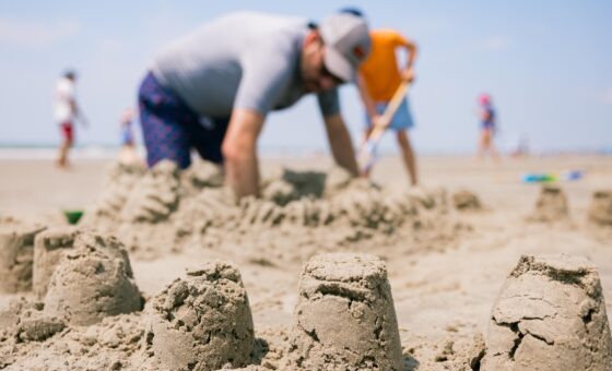 building sandcastles